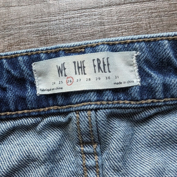 FP WE THE FREE Zip It Up Denim Jean Mini Skirt Frayed Hem - Picture 5 of 6